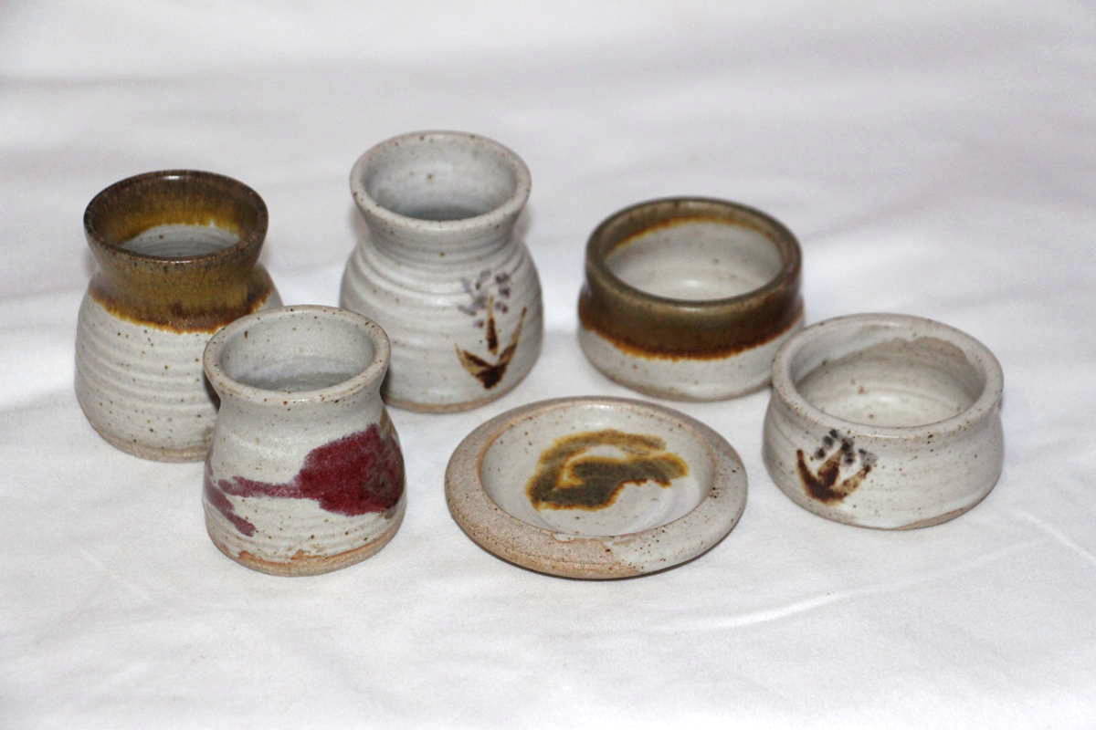 Alan-gaillard-irish-pottery-connemara-stoneware-egg-cups-pate-pots-small-butter-dishes-misc