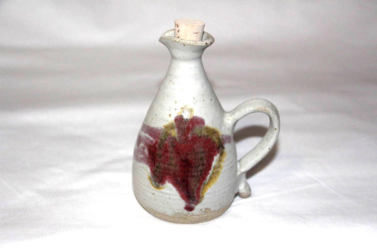 Alan-gaillard-irish-pottery-connemara-stoneware-oil-bottle-copper-red-misc
