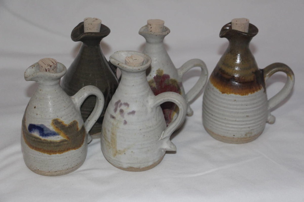 Alan Gaillard Irish Pottery Connemara Stoneware Oil And Vinegar Bottles